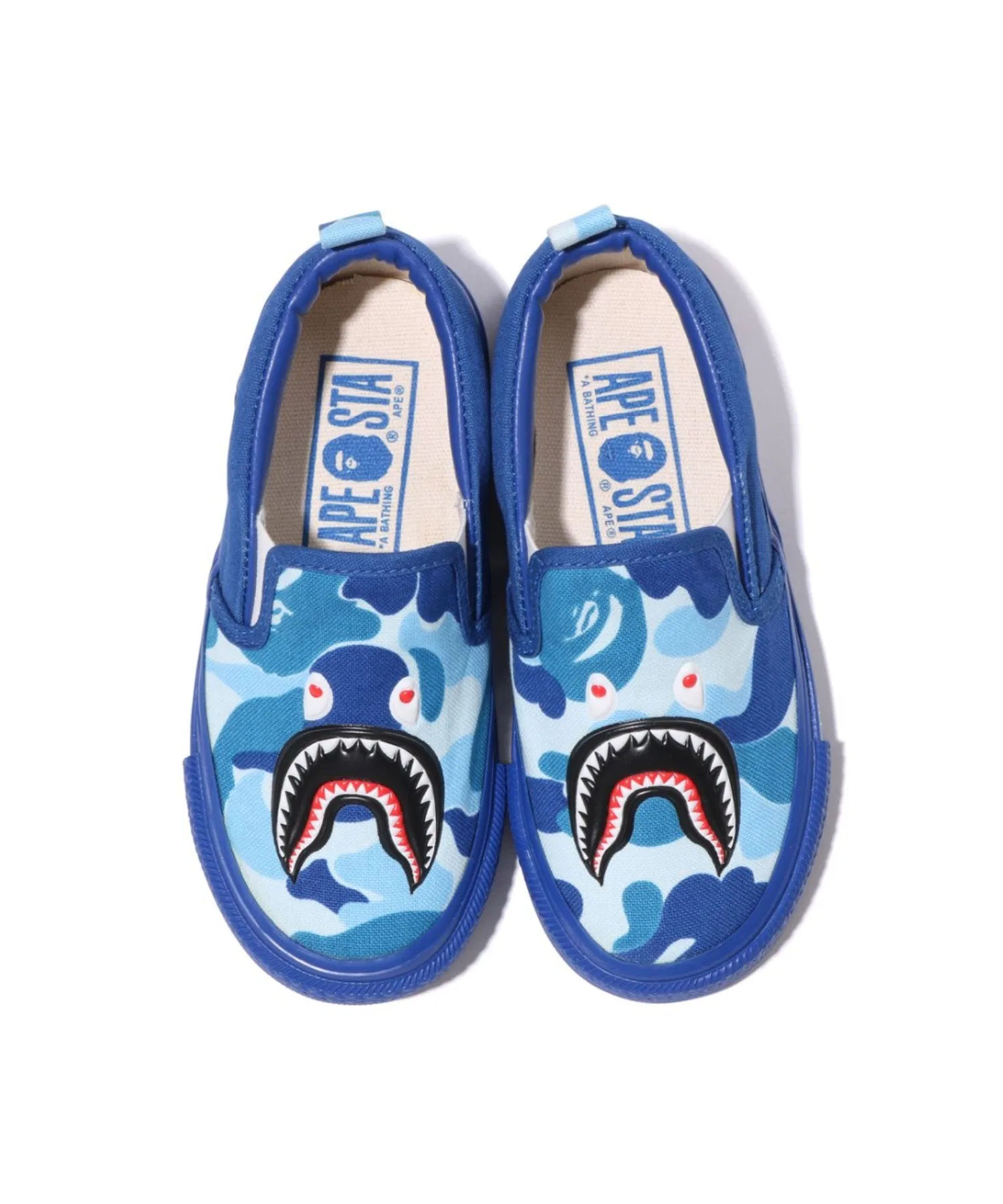 Детские слипоны ABC CAMO SHARK A BATHING APE тёмно-синие — фото 3