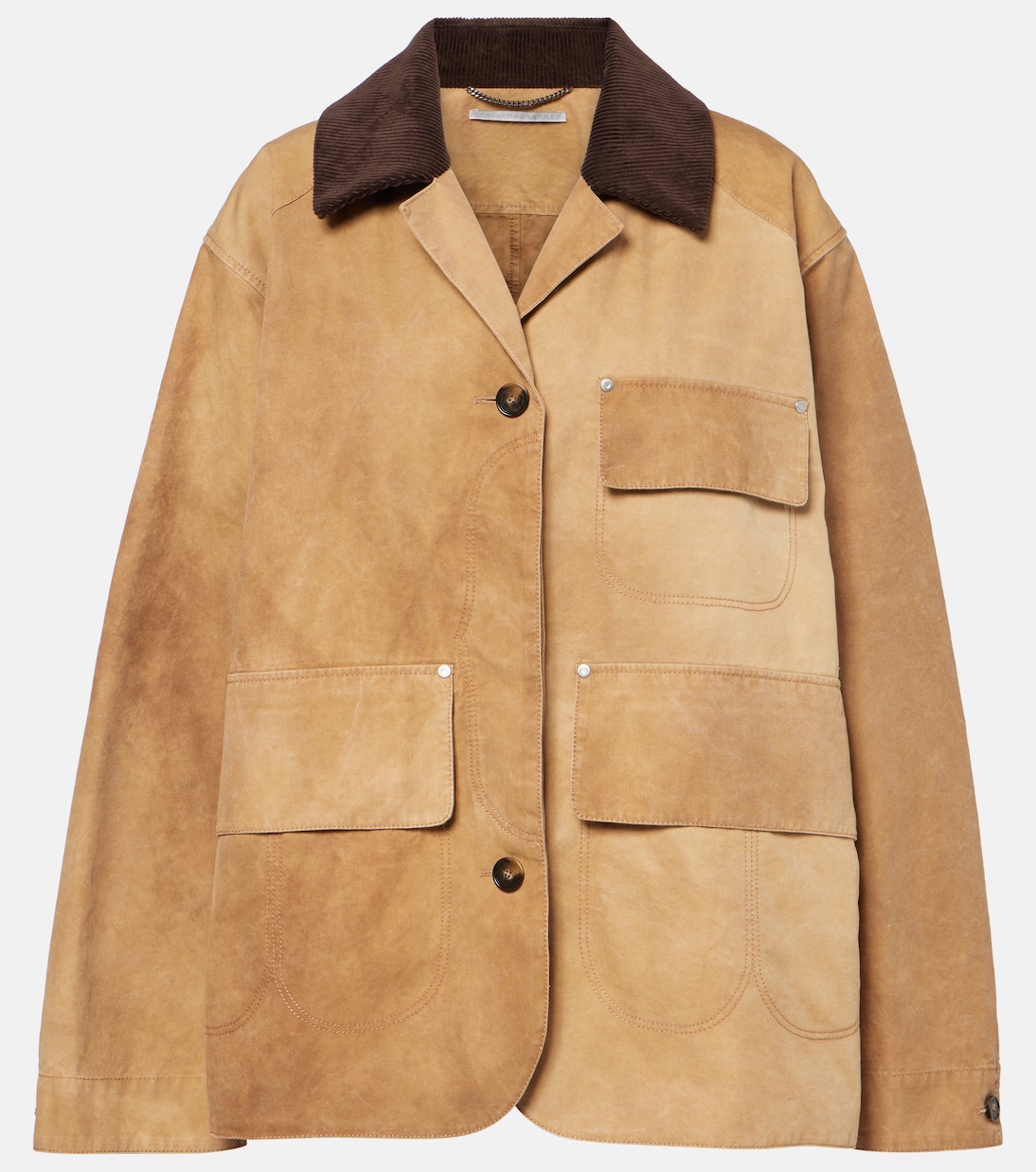 

Хлопковая полевая куртка с вельветовой отделкой Stella McCartney, Praline