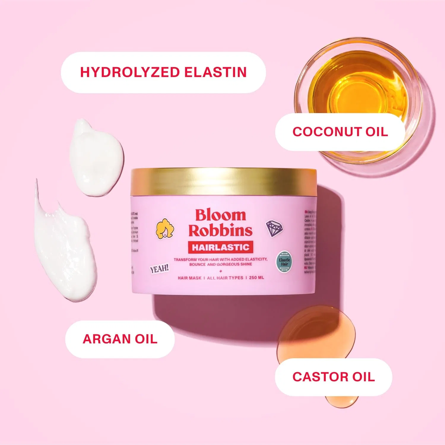 Маска для волос Bloom Robbins Hairlastic с касторовым маслом 250 мл Bloom Robbins — фото 3
