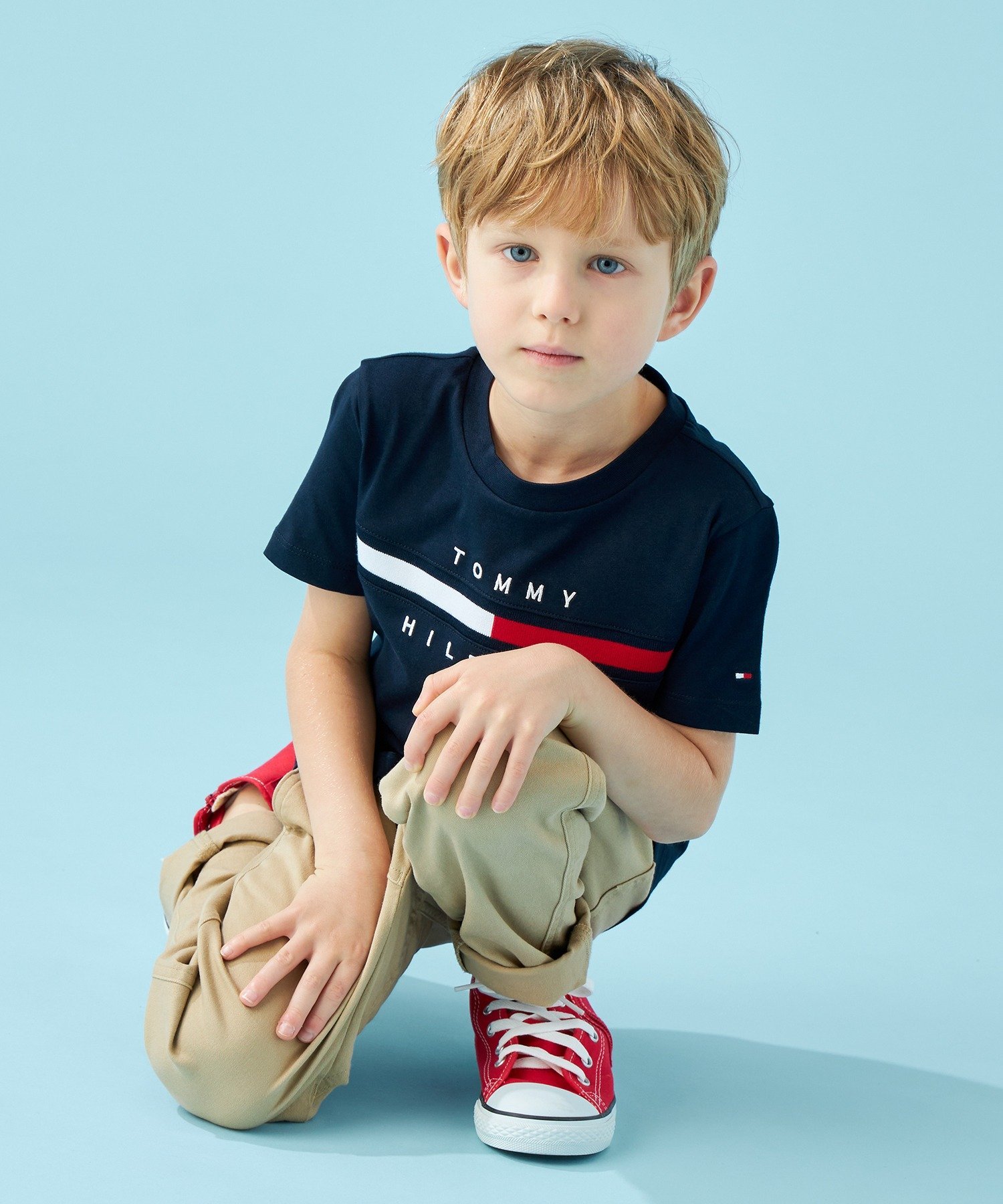 Футболка с вставкой из ребристой ткани в виде флага TOMMY HILFIGER, Navy DW5 — фото 4