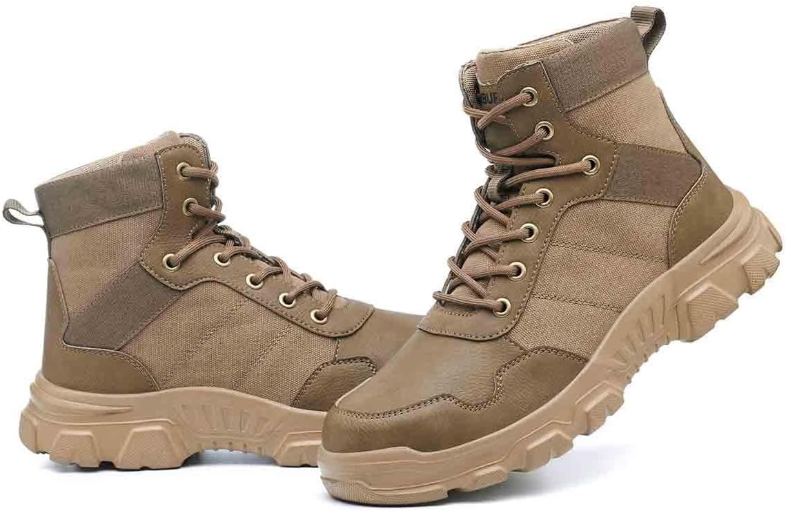 

Мужские защитные ботинки, защищающие от ударов и проколов, легкие и удобные кроссовки для работы и активного отдыха (коричневые, 8.5) Hancha