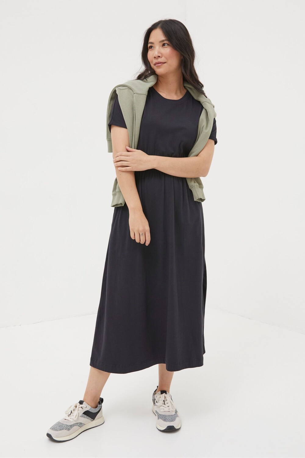 

Платье миди Fatface Navi из джерси Fat Face, черный