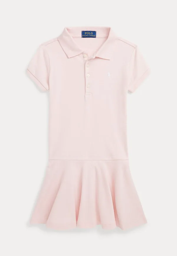 Платье-Поло из эластичной сетки, повседневное платье Polo Ralph Lauren, Hint Of Pink/White — фото 4