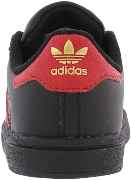 Кроссовки adidas Superstar для детей и взрослых, черный/золотой/алый — фото 4