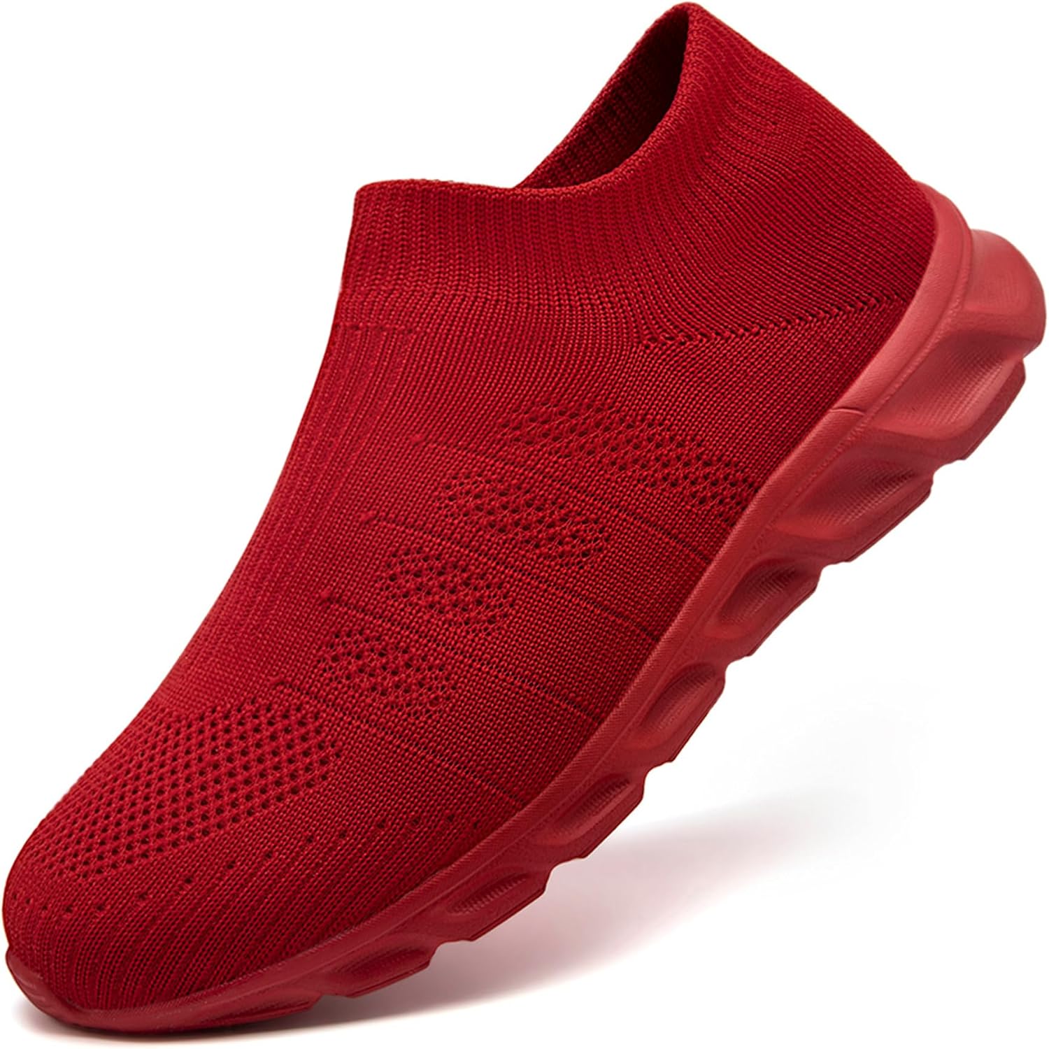 

Мужские беговые кроссовки с легким надеванием, комфортные для ходьбы, тенниса, дышащие, противоскользящие, для спорта, тренажерного зала, кросс-тренинга, модные кеды Yosfdc, красный