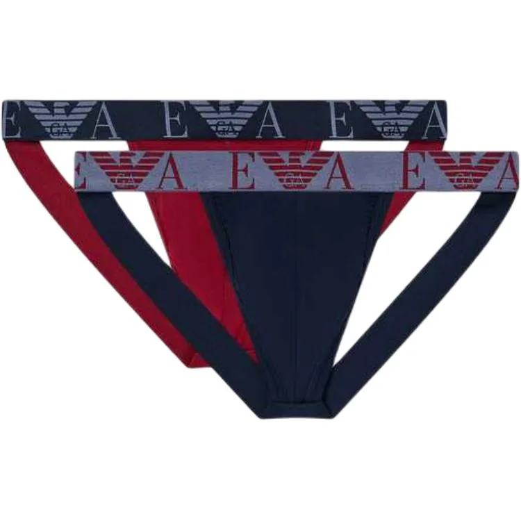 SS25 Трусы мужские 2 шт EMPORIO ARMANI, бордовый