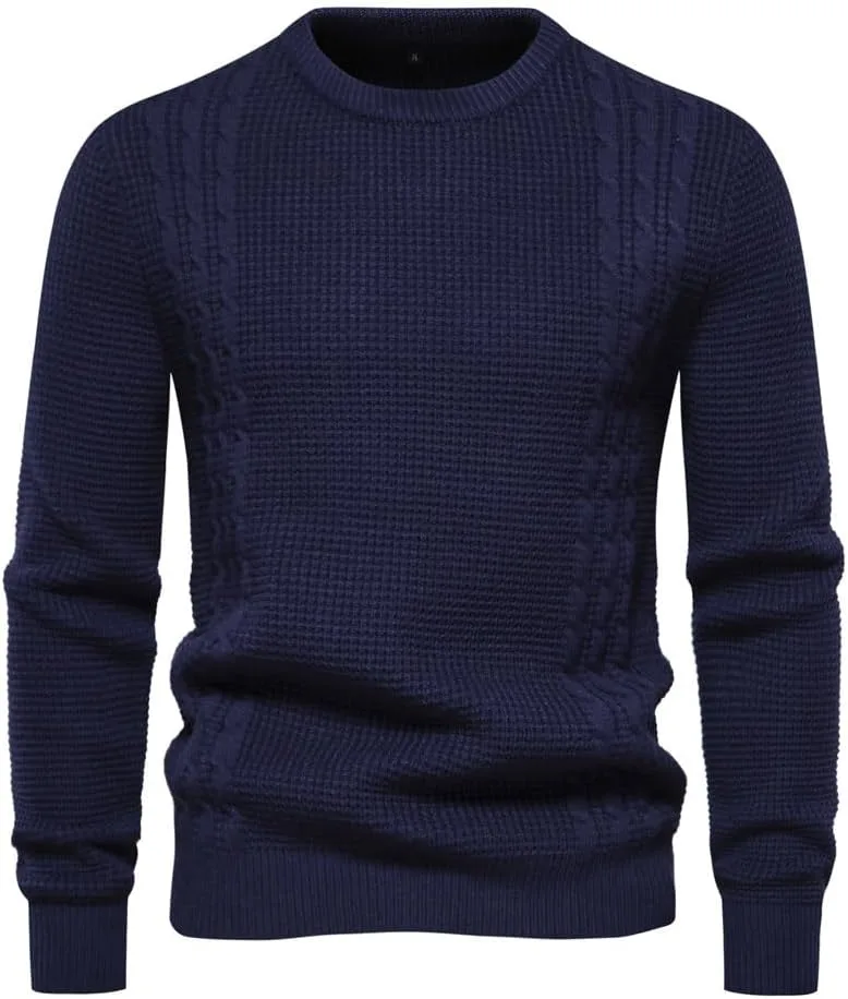 

Мужской свитер-пуловер O-Neck, теплый, однотонный, мягкий SWEPER