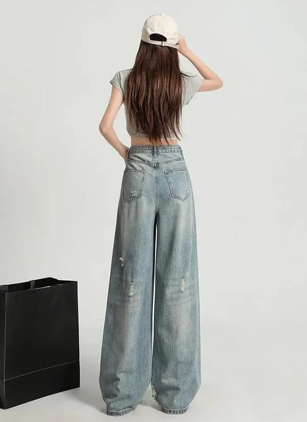 Женские прямые джинсы Comfortable Baggy Denim Pants Low Rise Casual Trendy Boyfriend Style с карманами — фото 3