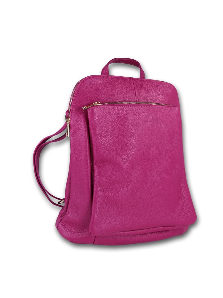 

Кожаный городской рюкзак Toscanto, цвет фуксия/розовый, примерно 30 см