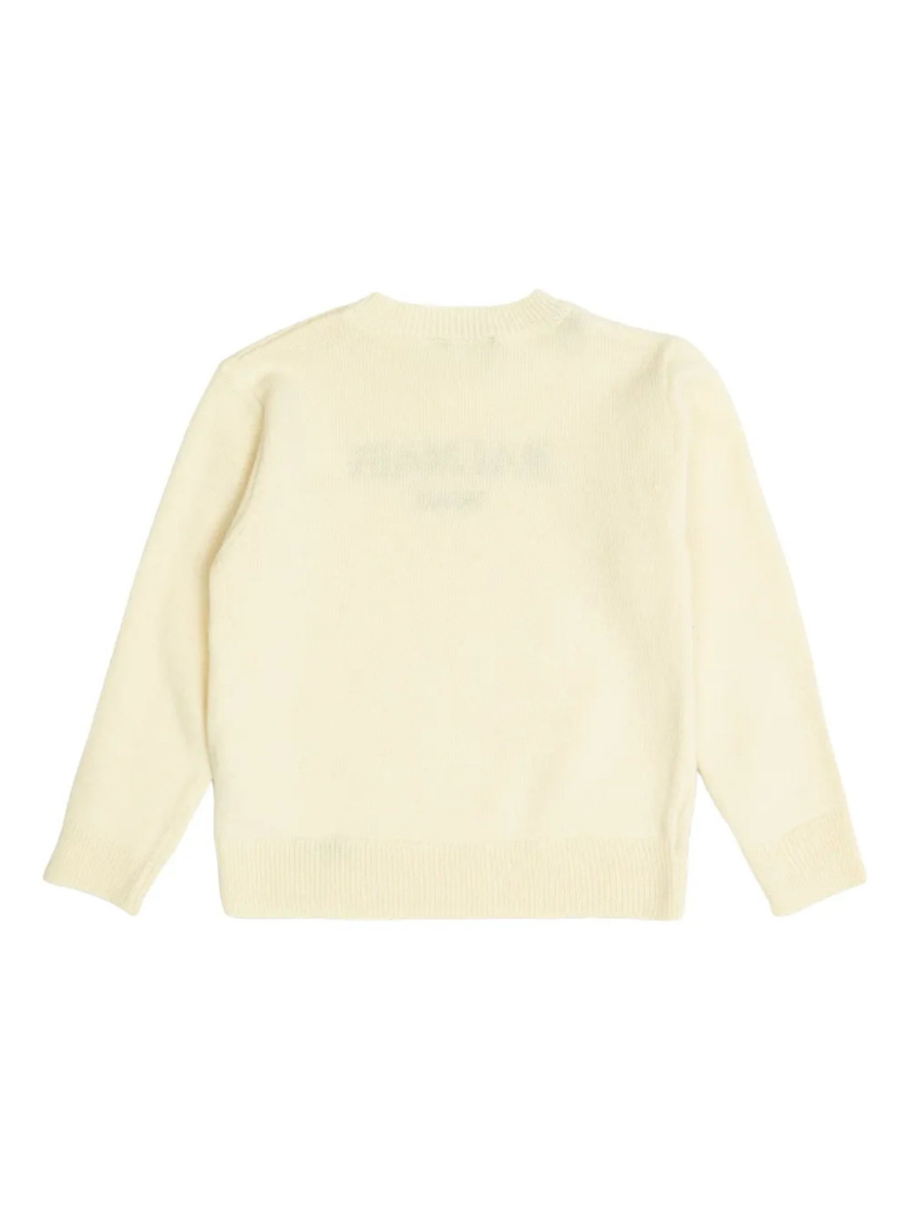 Свитер с круглым вырезом и вышитым логотипом Balmain Kids, нейтральный — фото 2