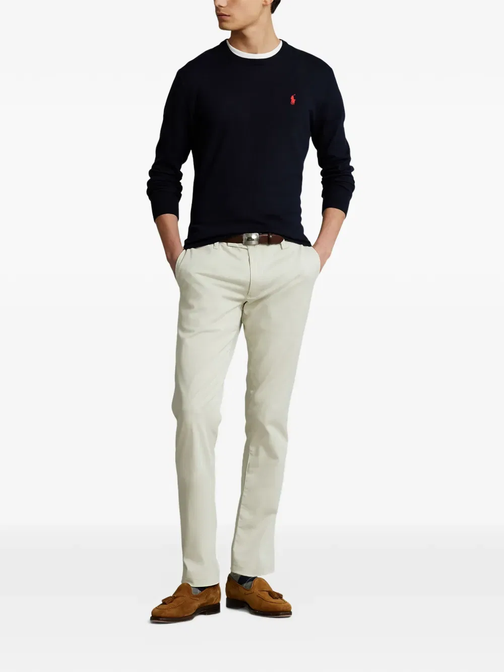 Свитер с длинными рукавами и логотипом Polo Ralph Lauren, синий — фото 2