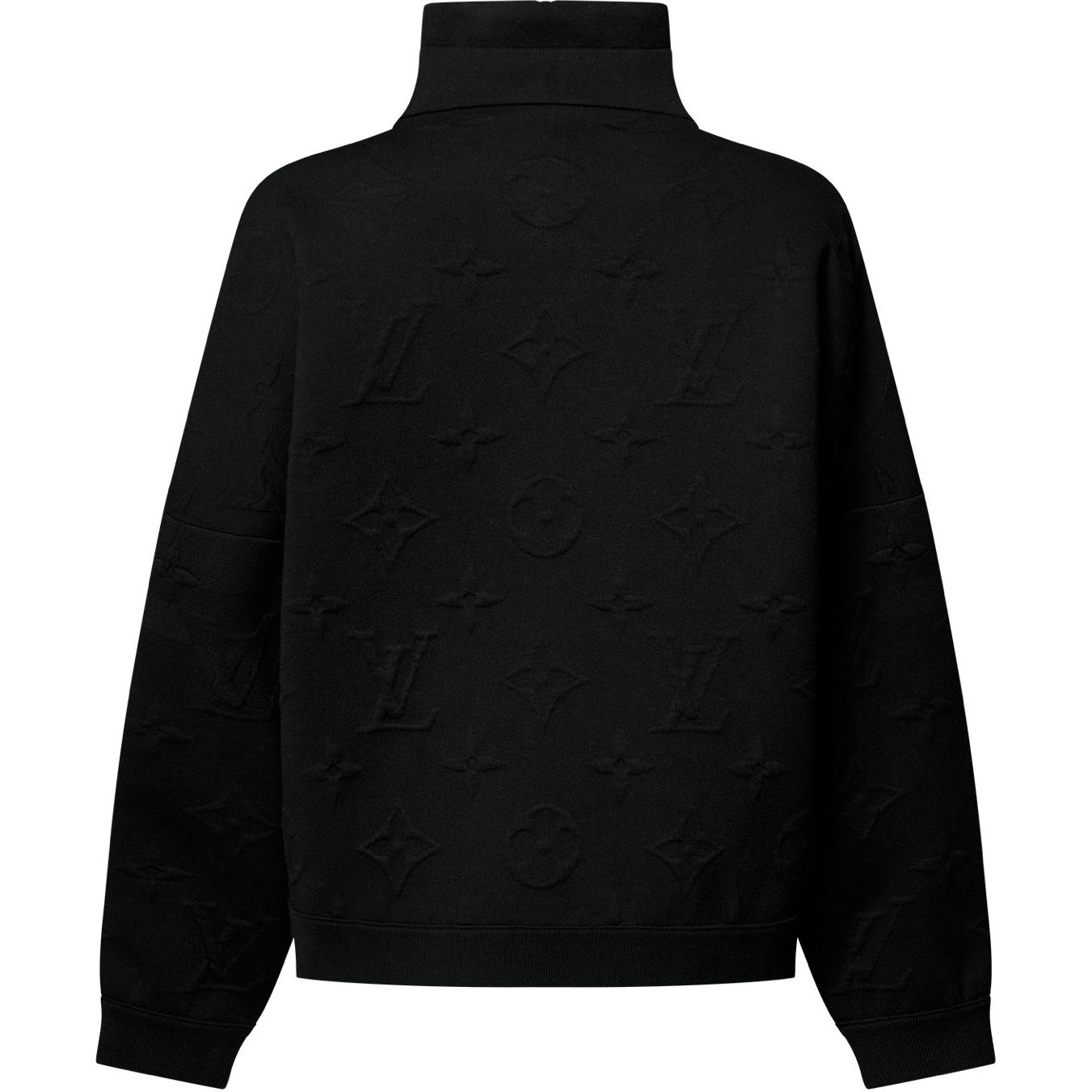 Свитер с высоким воротником и тисненым монограммным принтом LOUIS VUITTON, черный — фото 4