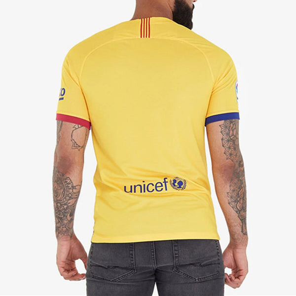 Футболка fc barcelona 19 20 выездная фанатская футболка Nike, желтый — фото 4