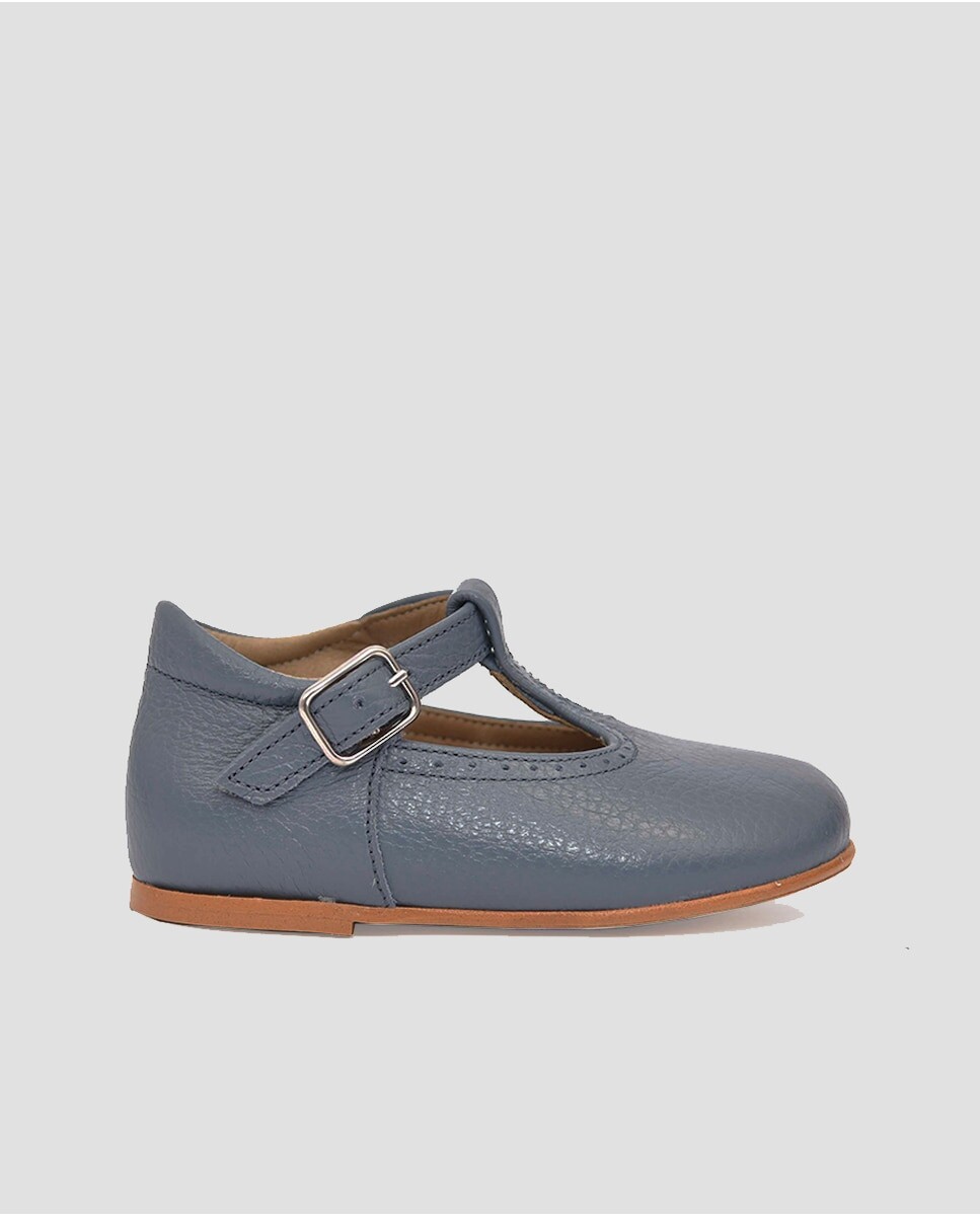 

Гладкие детские сандалии из светло-голубой кожи с застежкой-пряжкой Mr. Mac Shoes, светло-синий