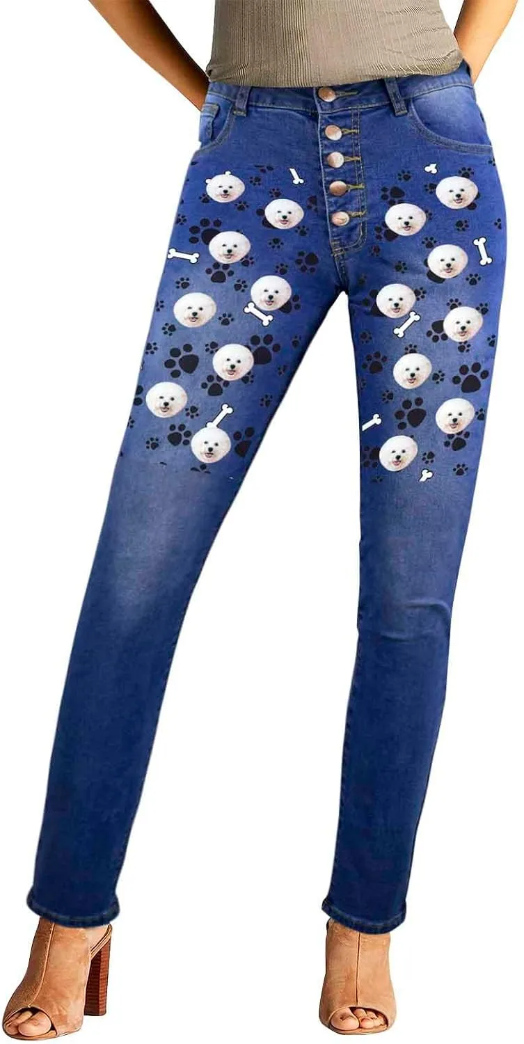 

Джинсы для женщин Mid Waist с фото, Stretchy, Slim Leg Artsadd