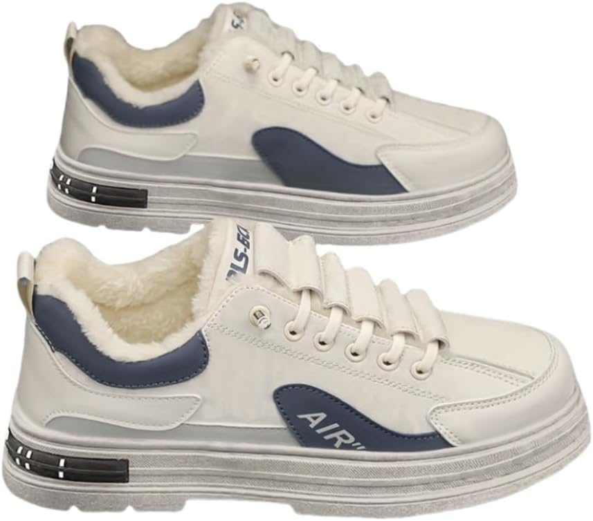 

Мужские зимние туфли с толстой подкладкой и флисом, модные повседневные спортивные кроссовки, теплые износостойкие ботинки Hhhchpm, белый