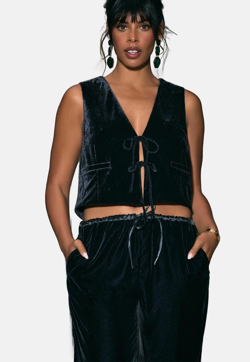 

Жилет REGULAR FIT TIE FRONT Next, черный