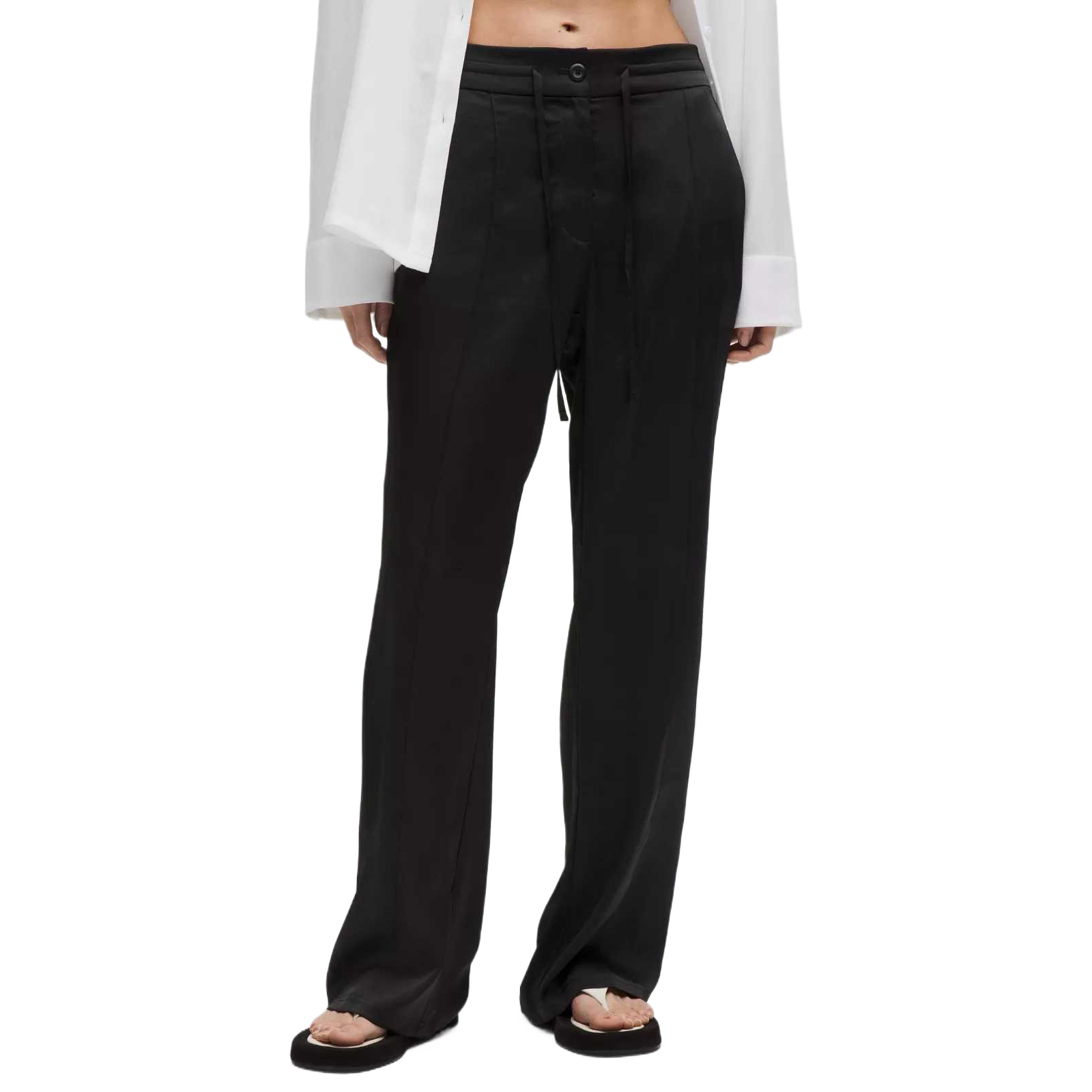 

Женские повседневные брюки прямого кроя с высокой посадкой Lululemon, черный