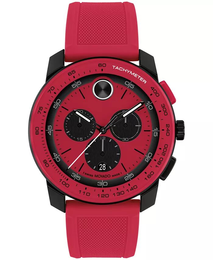 

Мужские часы Bold Tr90 Swiss Quartz Chrono Red Silicone 43,50 мм Movado, красный