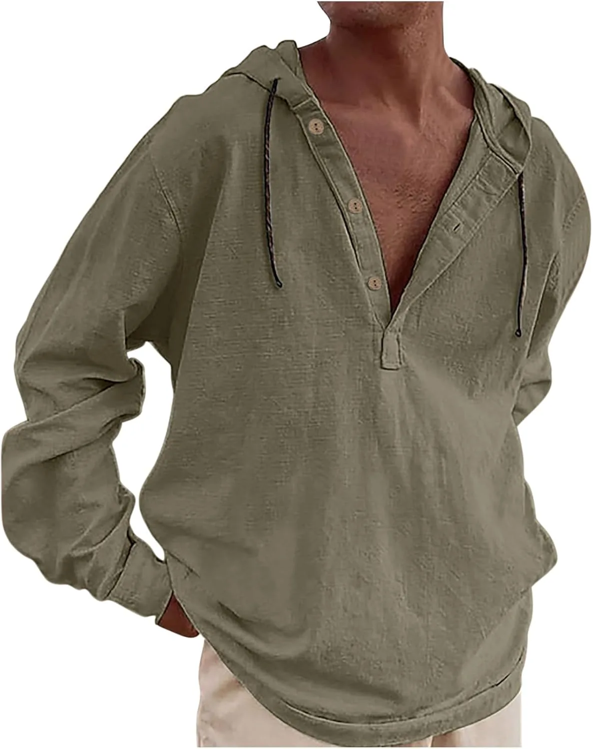 

Багги мужская повседневная легкая толстовка с капюшоном и V-образным вырезом Ctreela