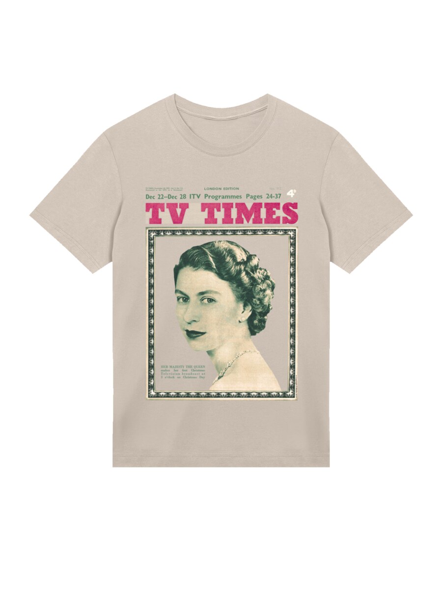 

Рубашка F4NT4STIC TV Times Queen Elizabeth II 1957 Cover, песочный