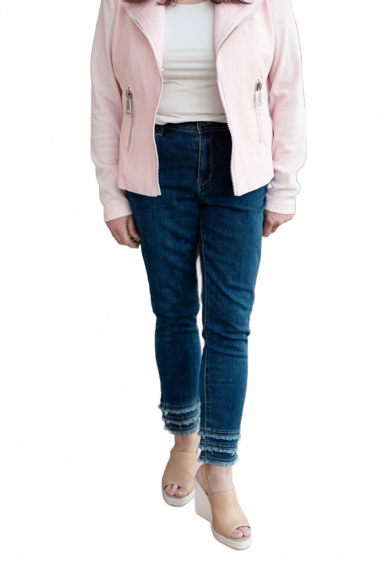 

Женские джинсы с рваным краем средней стирки CHARLIE B, Medium Wash