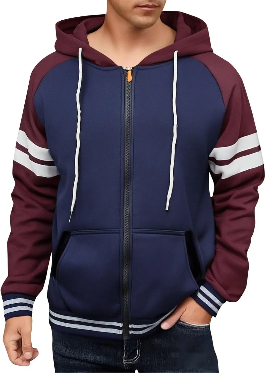 

Ymosrh мужская толстовка с капюшоном на молнии, с карманами, размеры M-3XL