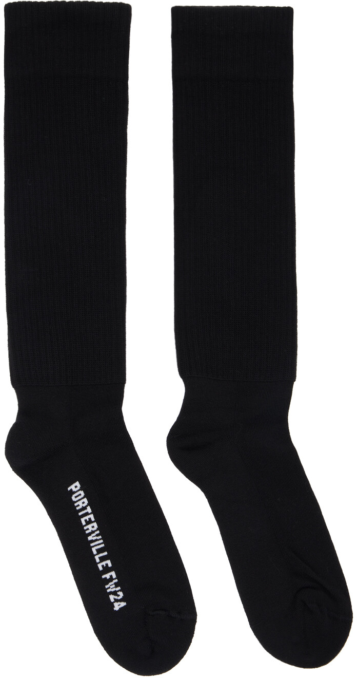 

Черные гольфы Porterville Rick Owens, Black/Milk/Milk