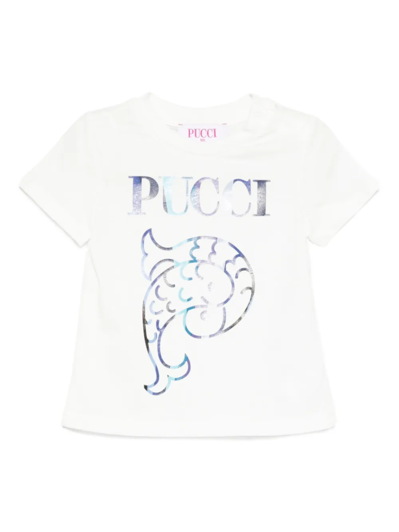 

Футболка с короткими рукавами и логотипом PUCCI Junior, белый