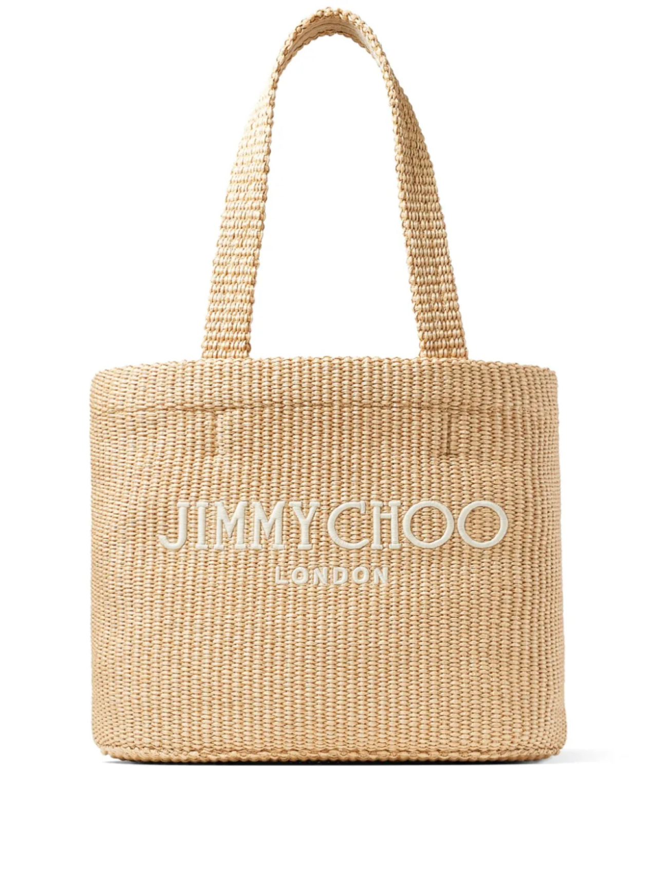 

Jimmy Choo пляжная сумка среднего размера с вышитым логотипом, нейтральный
