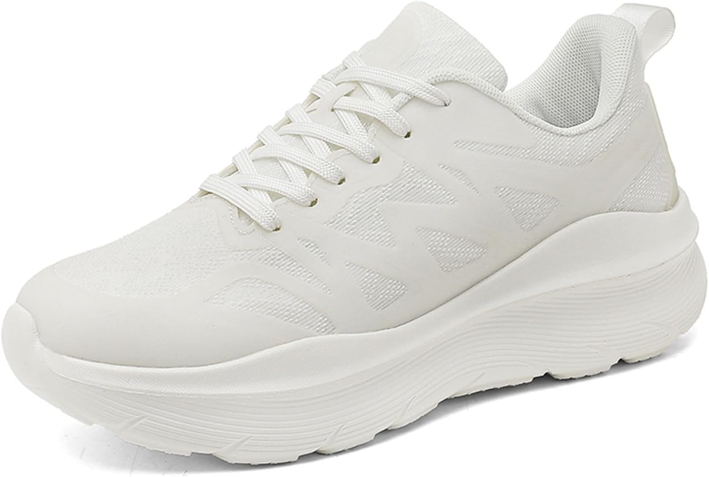 

Кроссовки для пар, сетчатые, однотонные, дышащие, стильные и удобные, для бега, мужские кроссовки-бутсы, размер S Generic, белый