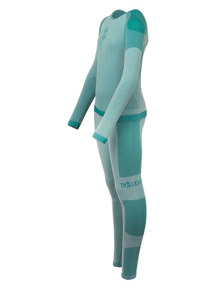 Trollkids Функциональный комплект нижнего белья из двух предметов "Hemsedal Baselayer" бирюзового цвета — фото 3