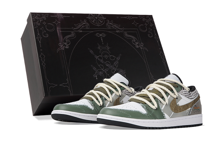

Кроссовки Air 1 Low-Top Vintage Basketball мужские зеленые коричневые Jordan