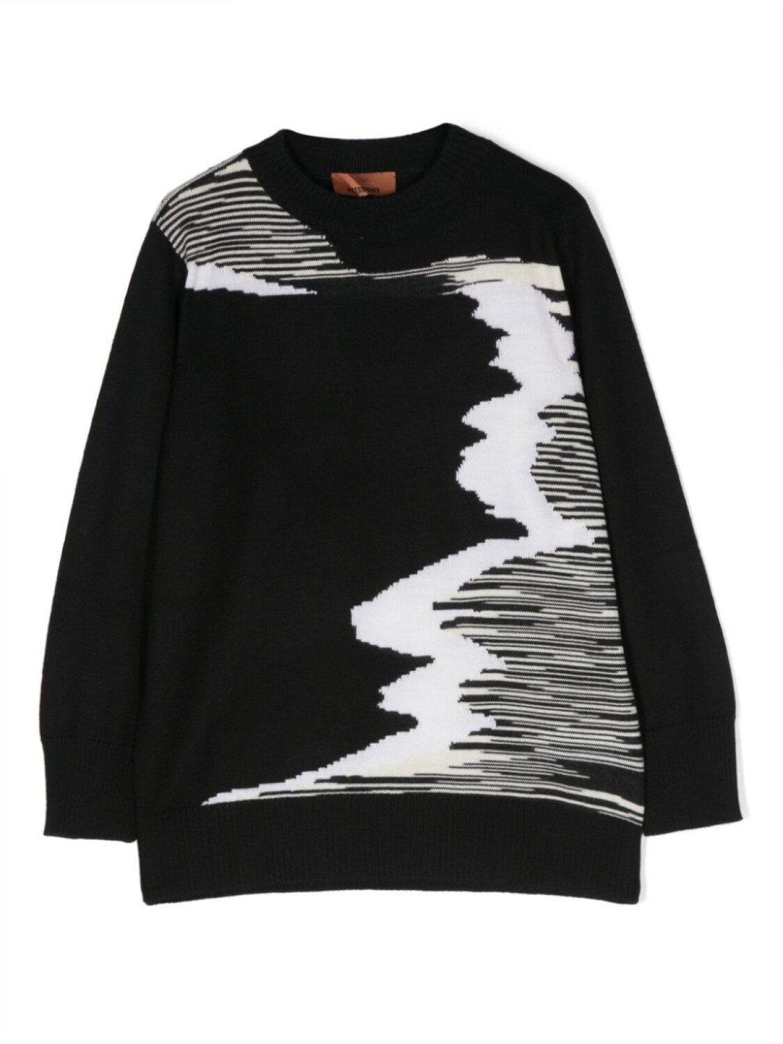 

Шерстяной джемпер вязки интарсия Missoni Kids, черный