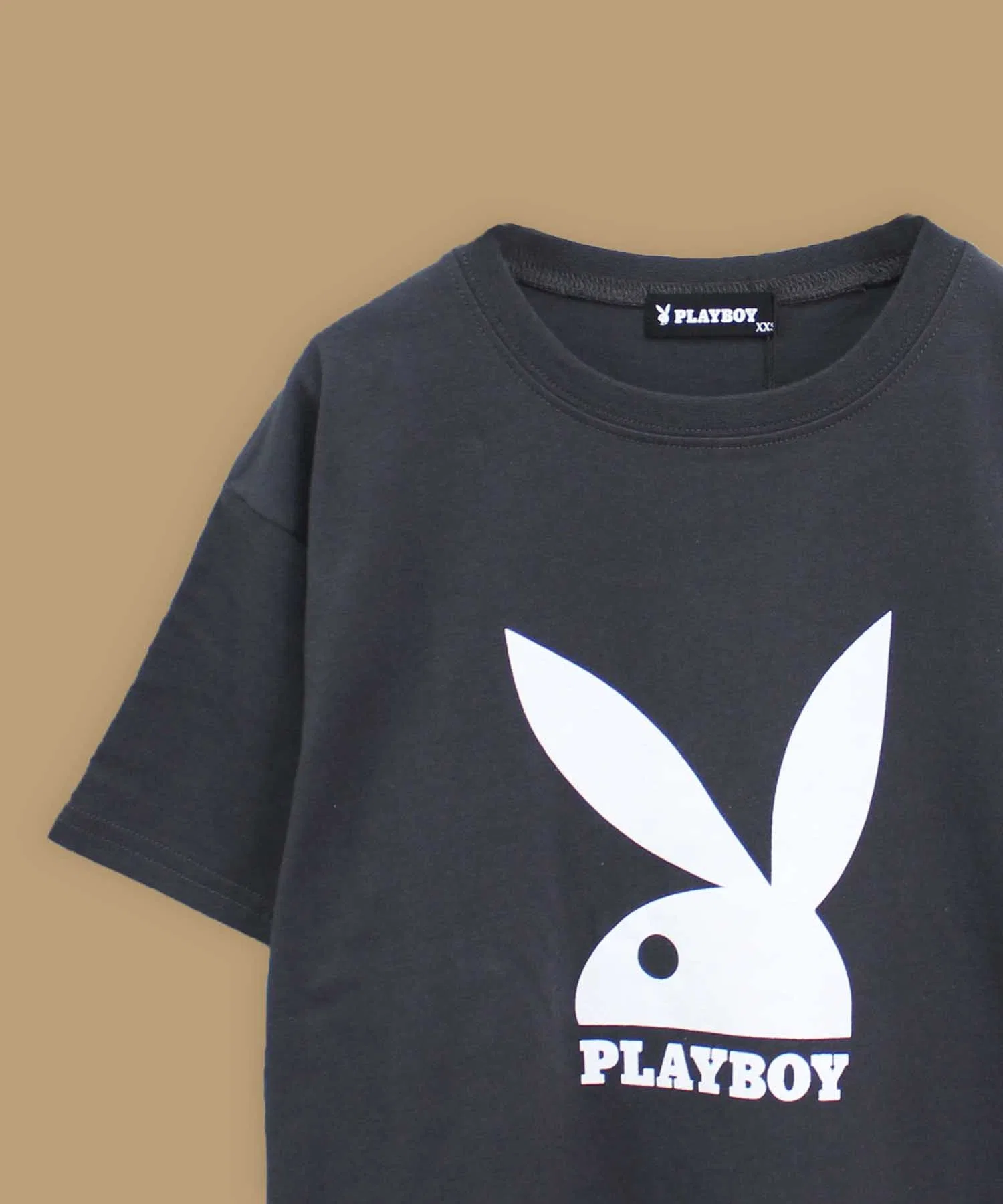 Детская футболка с большим логотипом PLAYBOY серая