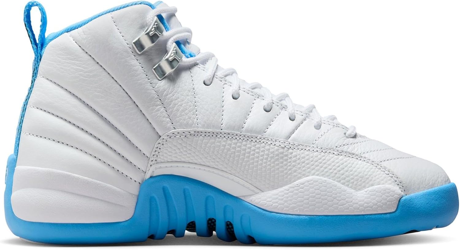 Кроссовки Air Jordan 12 Retro (gs) white/university Blue-metallic Silver Nike — фото 3