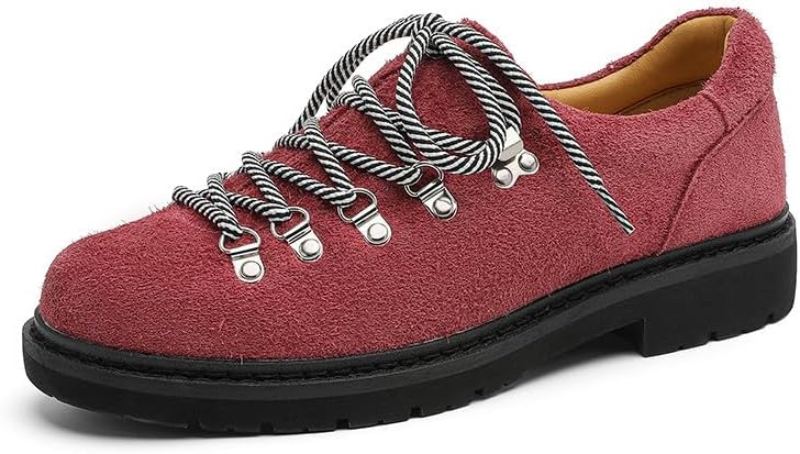 

Мужские кроссовки Oxford Santimon из искусственной зернистой кожи и замши с шнуровкой - противоскользящие модные классические повседневные ботинки, красный