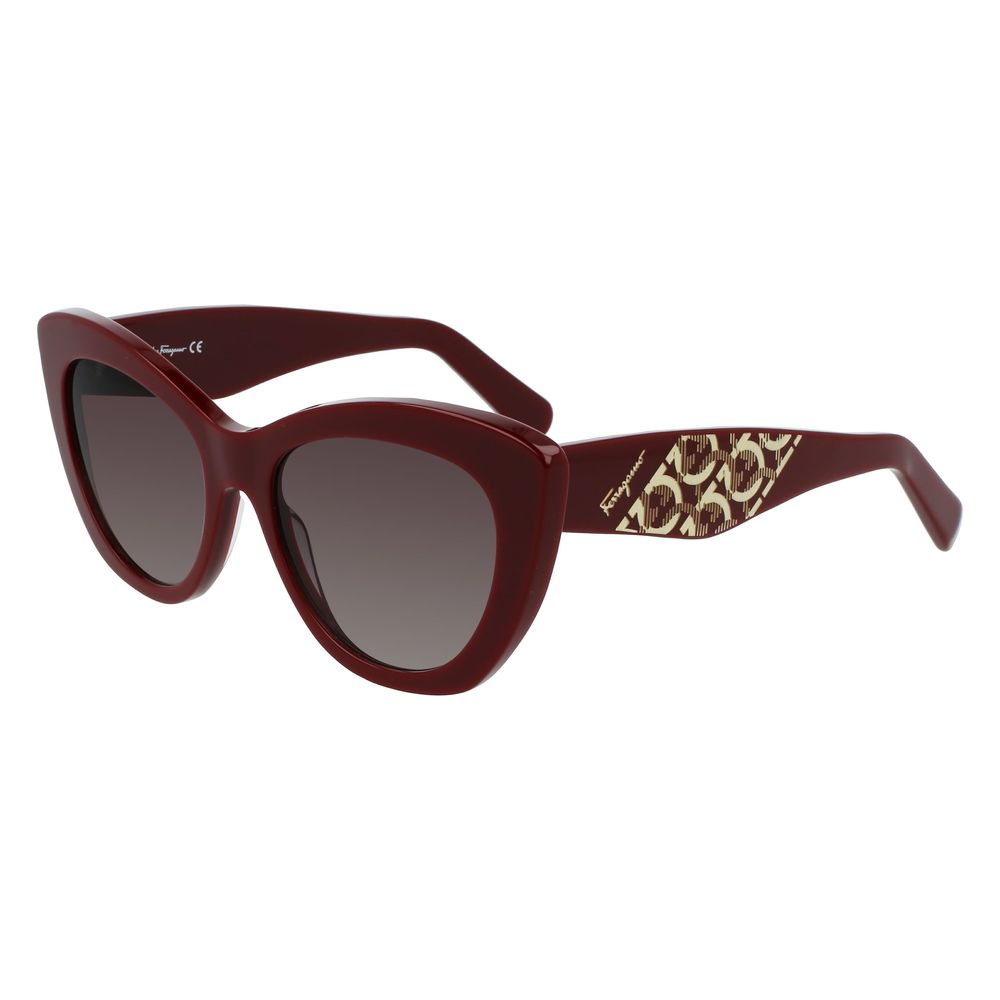 

Солнцезащитные очки из ацетата бордо Salvatore Ferragamo