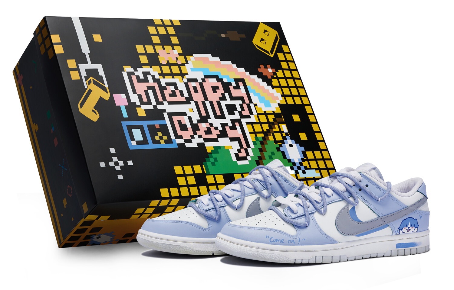 

Кроссовки Nike Dunk Skateboarding Shoes Men Low-top Slate Blue/White-Tar, синий