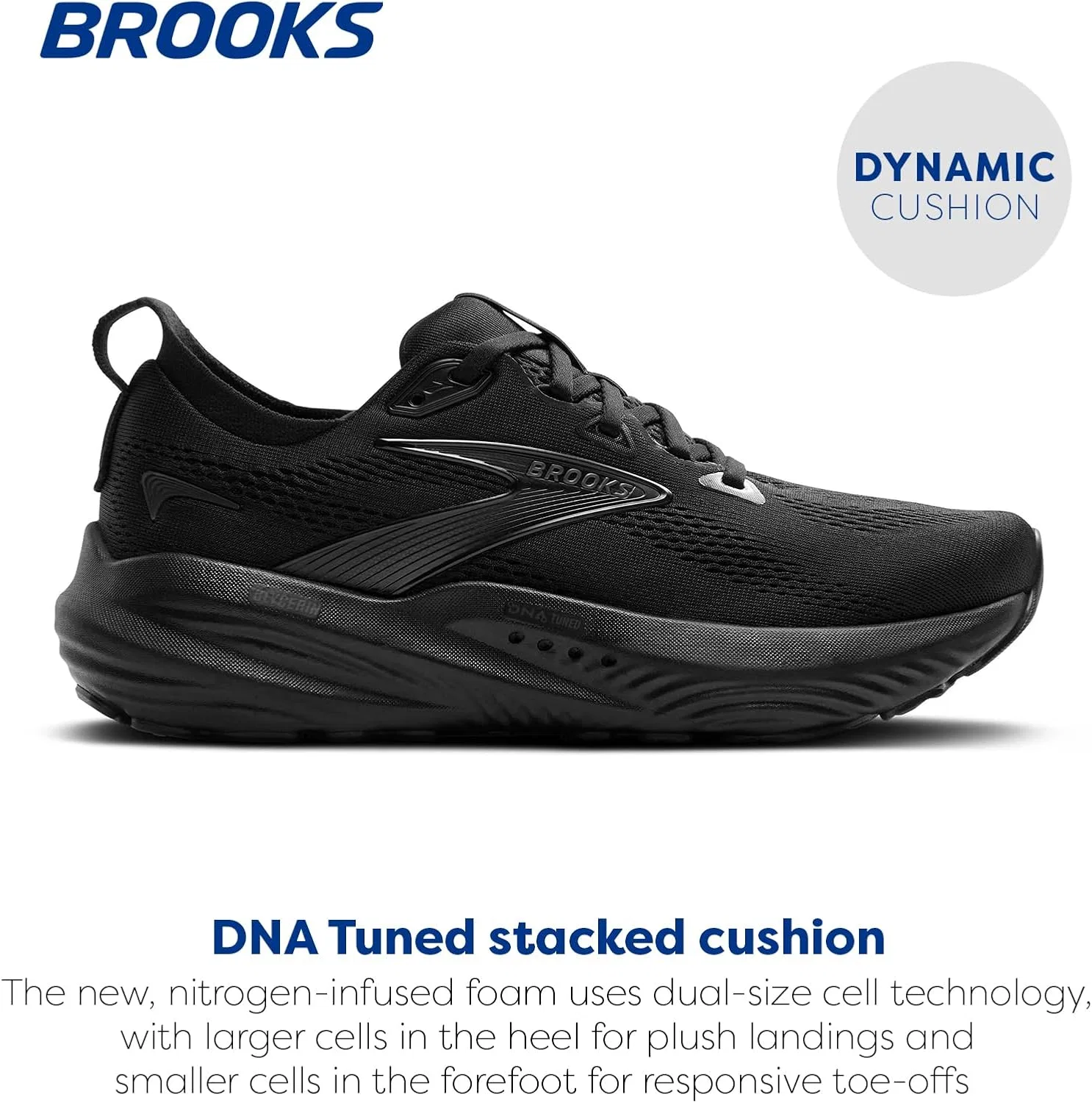 Мужские беговые кроссовки Brooks Glycerin 22 нейтрального цвета, Black Ebony — фото 2
