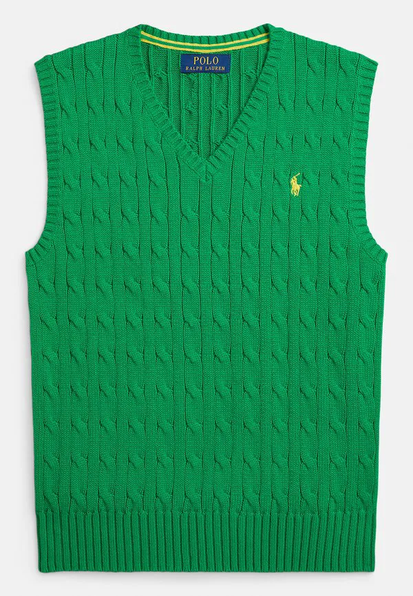 Хлопковый жилет крупной вязки 714y джемпер Polo Ralph Lauren, Cruise Green
