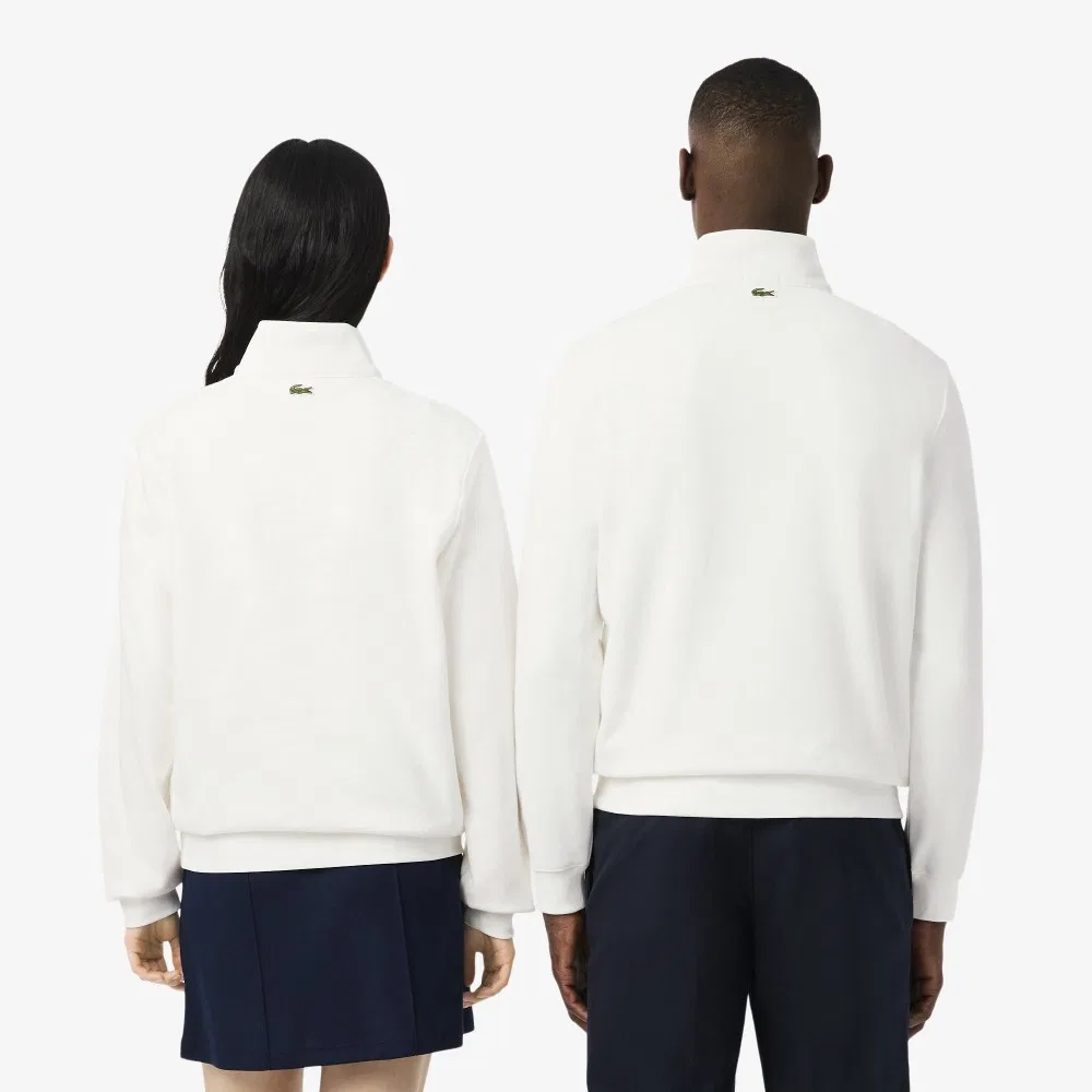 Мужской повседневный свитшот на молнии Soft Branding Half-Zip, цвет Off-White, от Lacoste — фото 3