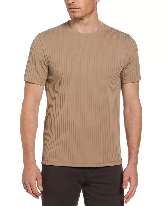 

Мужская футболка с круглым вырезом в рубчик Perry Ellis, коричневый