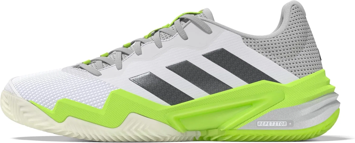 Кроссовки теннисные adidas Barricade 13 Clay, White/Iron Metallic/Lucid Lemon — фото 3