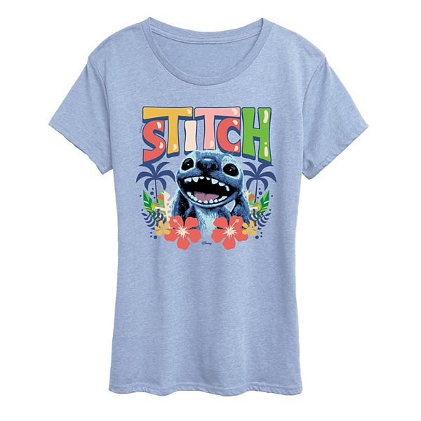 

Женская футболка с гавайским принтом Lilo & Stitch Disney, Heather Chambray Blue, Синий, Женская футболка с гавайским принтом Lilo & Stitch Disney, Heather Chambray Blue