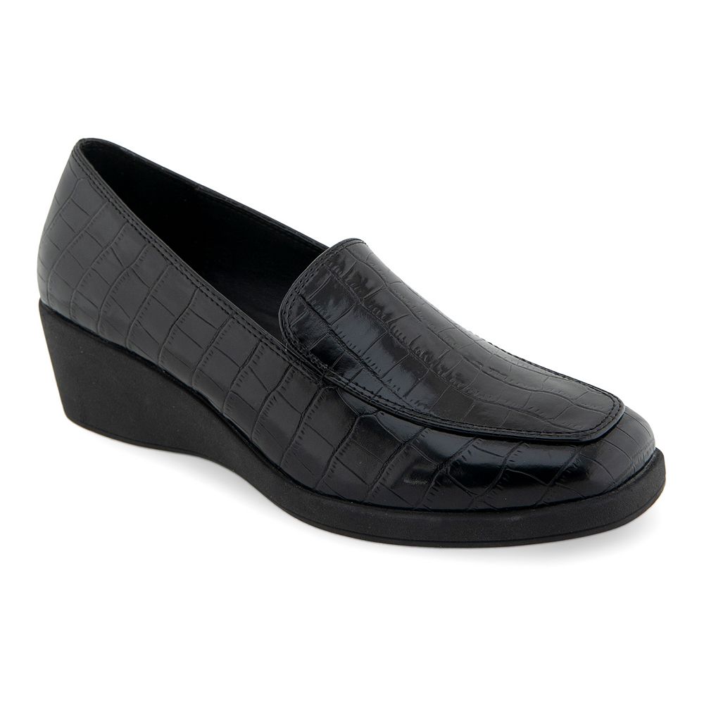 

Женские лоферы на танкетке Aerosoles Tart, цвет Black Croco