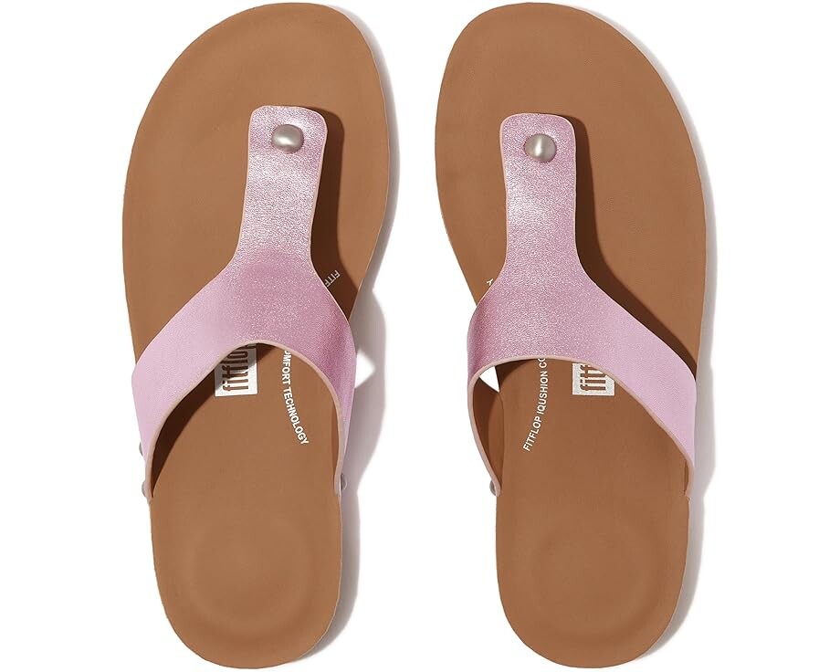 

Сандалии FitFlop Iqushion Metallic-Leather Toe-Post, цвет Wild Lilac