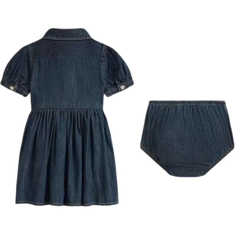 Комплект из топа и юбки Polo Ralph Lauren для малышей, серебристый — фото 3