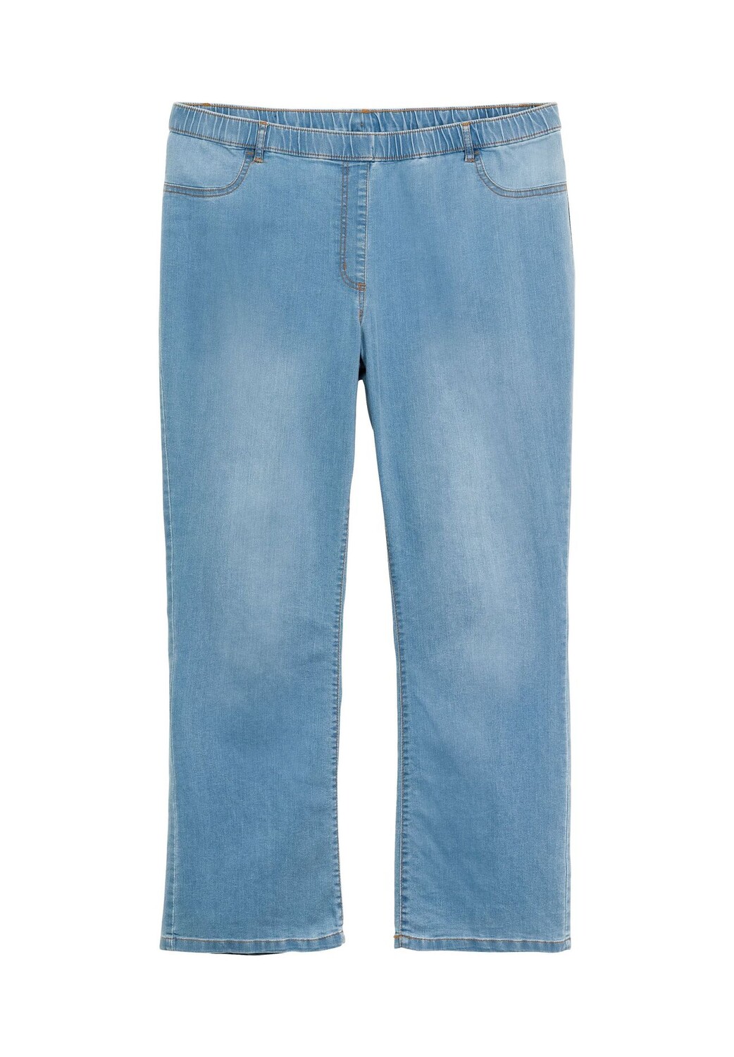 

Джинсы Bootcut с удобным поясом и использованными эффектами sheego, цвет Light Blue Denim