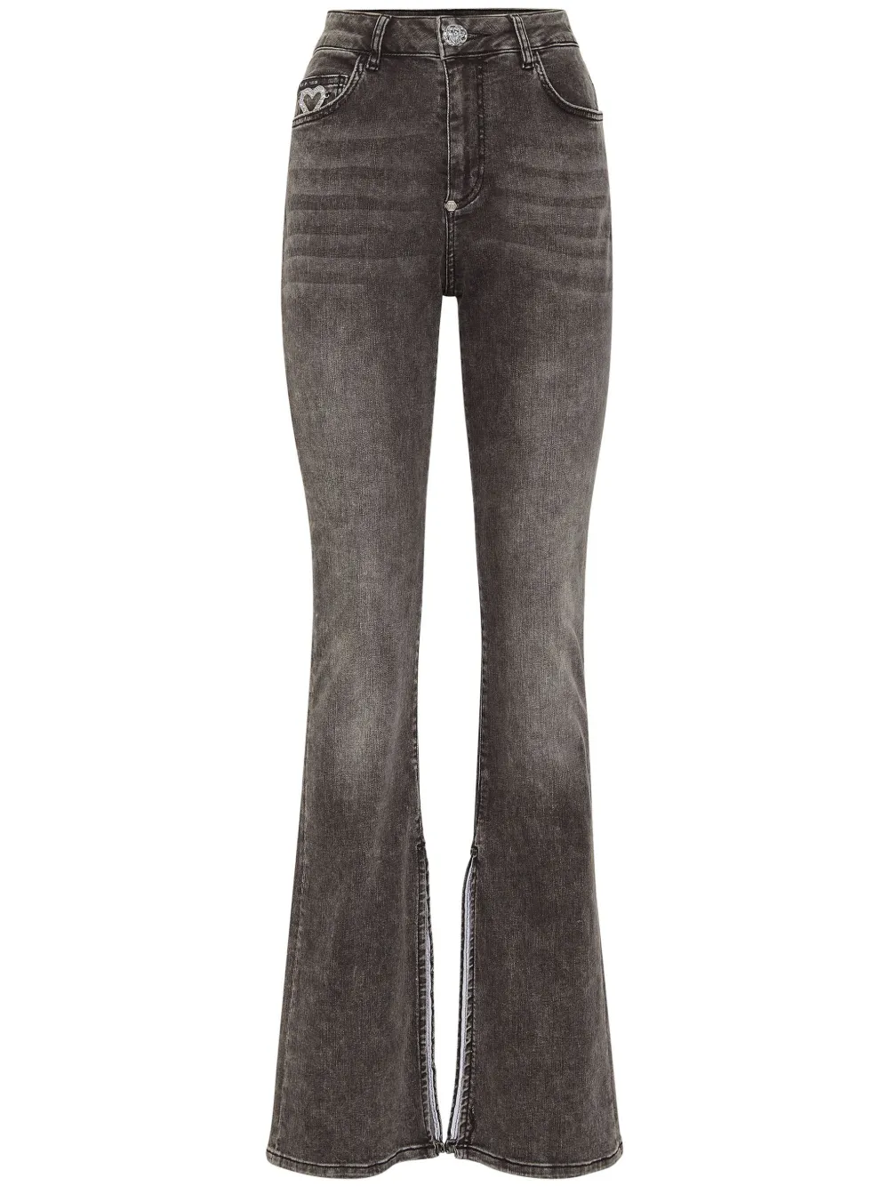 

Расклешенные джинсы с аппликацией Philipp Plein, серый